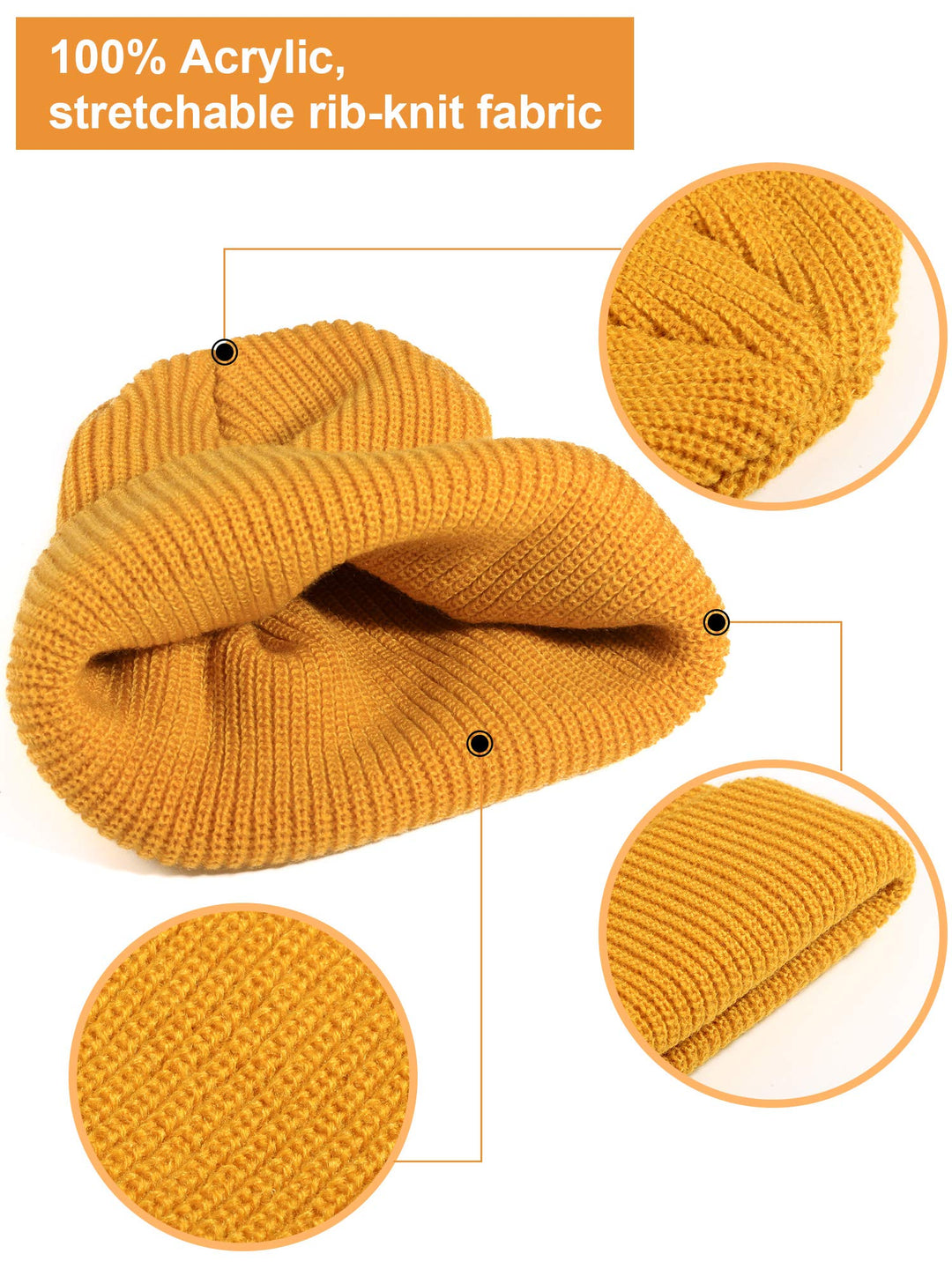 SATINIOR 2 Pcs Trawler Beanie Watch Hat Roll up Edge Skullcap Fisherman Beanie Unisex Cap Winter Warm