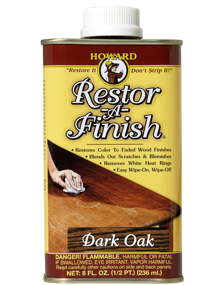 Howard Products RF8 Restor-A-Finish, 8 oz, Dark Oak, 8 