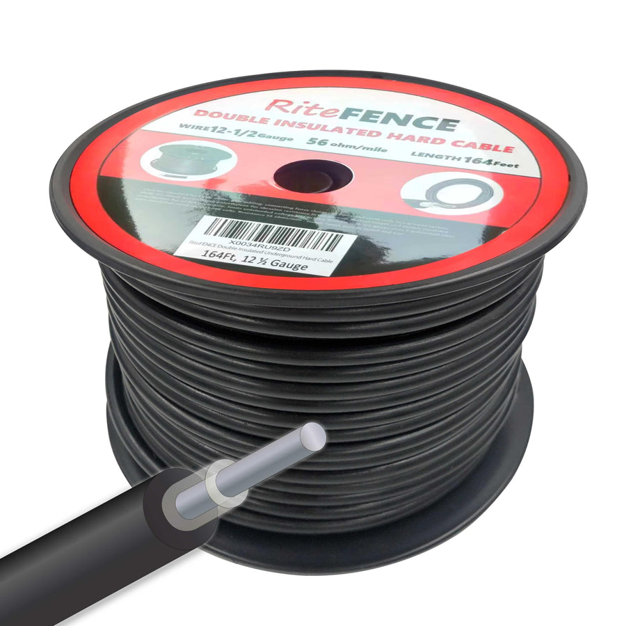 Electric Fence Double Insulated Underground Hard Cable (164Ft, 12-1/2Gauge)