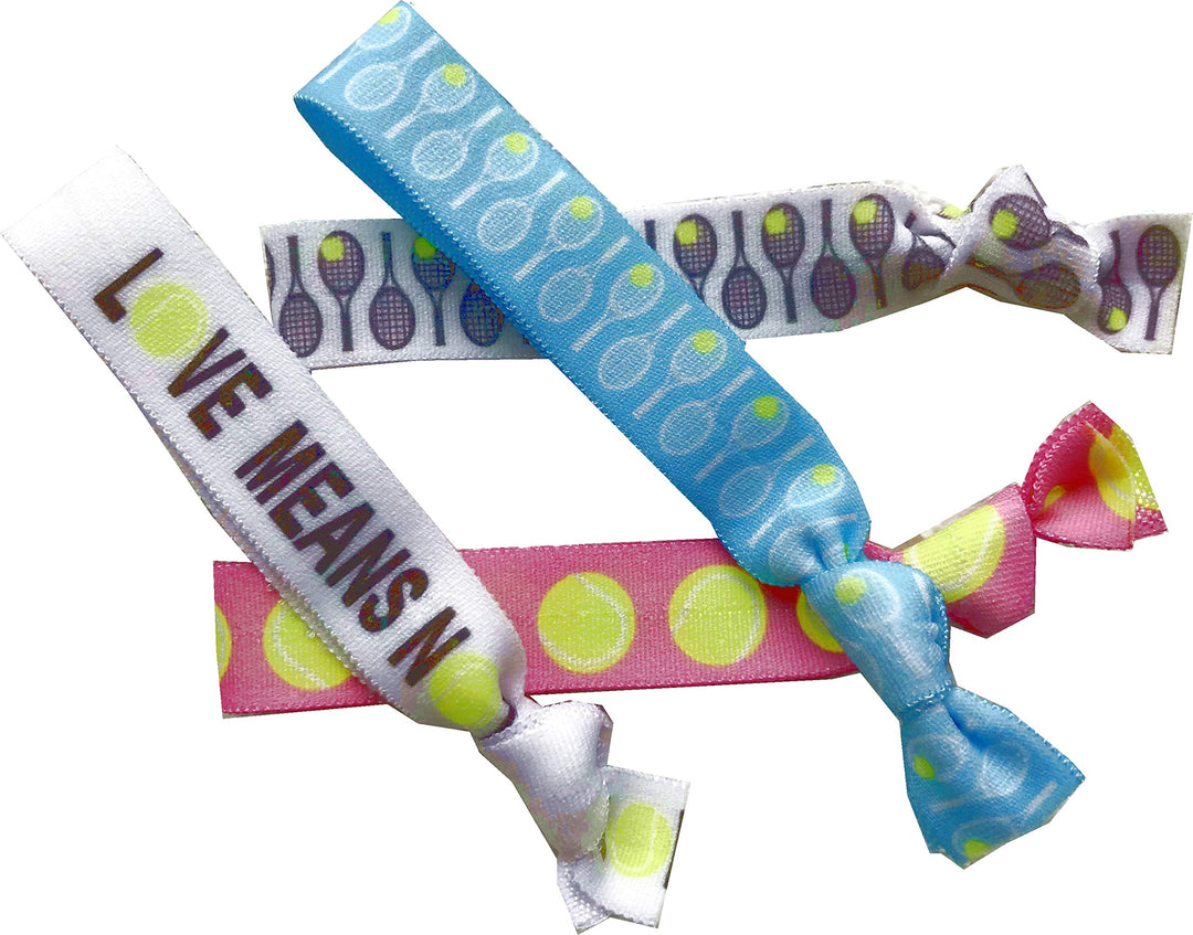 8 Piece Tennis Hair Elastic Set - Accessories for Players, Women, Girls, Coaches, Doubles Partners, High School Tennis Teams, Women&#39;s Leagues -MADE in the USA