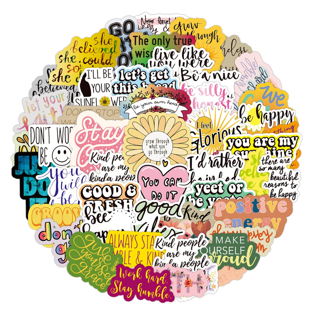 100pcs Positive Affirmation Stickers, Inspirational Words Stickers for Students Teachers Kids Teens Adults, Motivational Quote Stickers for Water Bottle Scrapbook Laptop