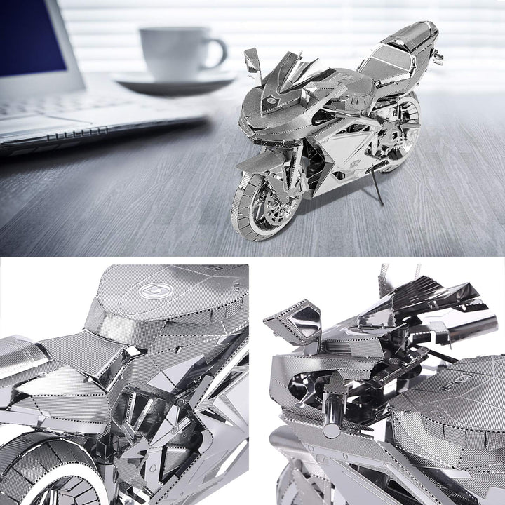 3D Metal Puzzles for Adults, DIY 3D Motorcycle Model Kits, Brain Teaser Puzzles for Teen Students Men Craft Kits Toys, Great Birthday Gifts, 72 Pcs