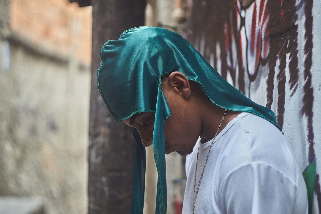 3 Pieces Silky Durags and 1 Wave Cap Pack for Men Waves, Moisture-Tech Fabric Satin Du-Rag
