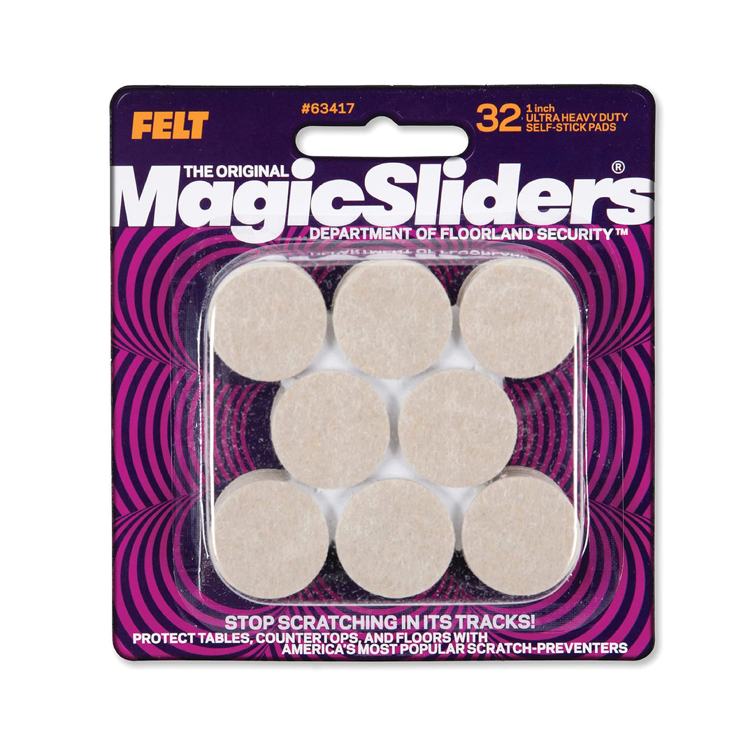MAGIC SLIDERS L P 63417 32Pk 1 Oat Felt Pad, 1, Oatmeal