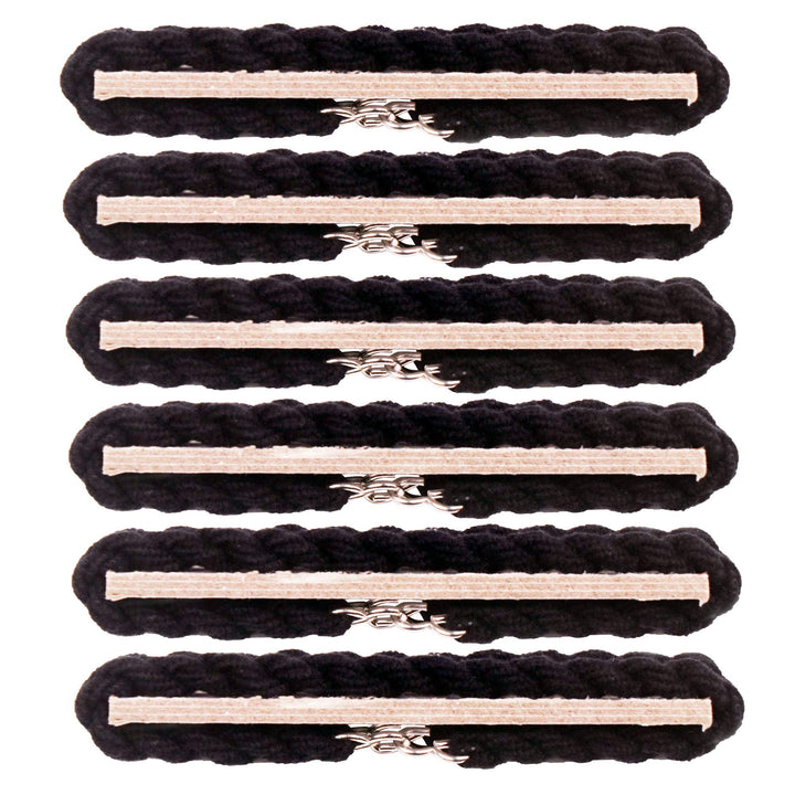 12 Pieces Elastic Boot Bands Military Boot Leg Straps Blousing Garters with Metal Hooks for USMC Air Force Navy Army, Black,6 Pairs