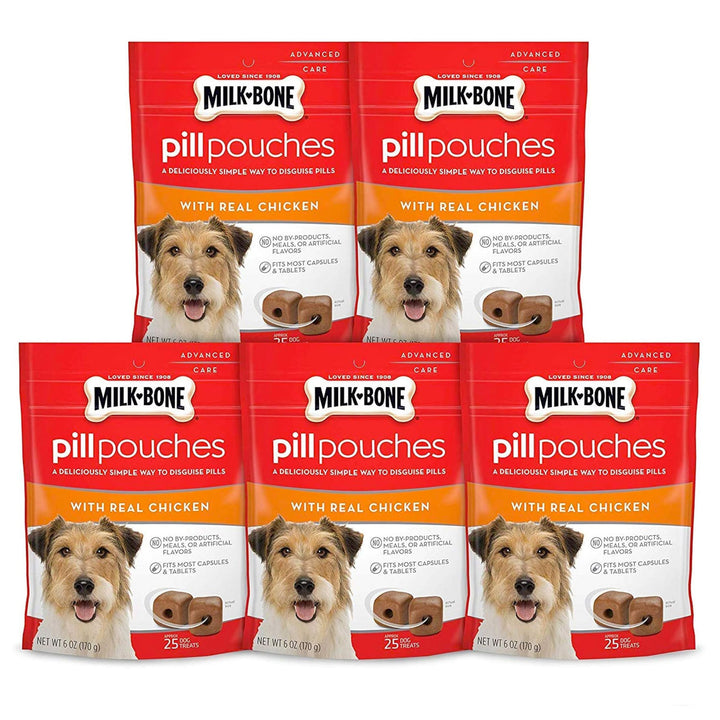 Pill Pouches with Real Chicken Dog Treats, 6 Ounce Bag (Pack of 5)