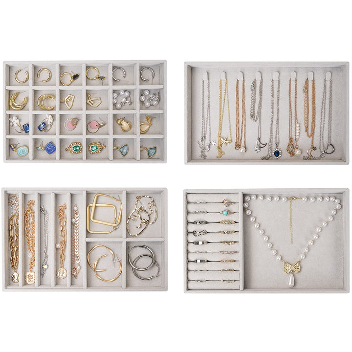 ProCase Stackable Jewelry Organizer Trays for Drawers, 