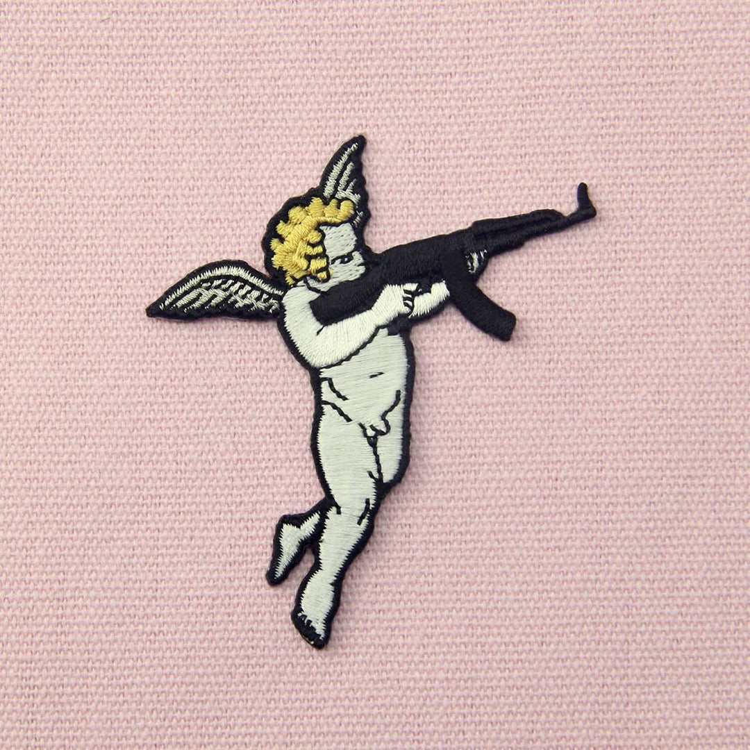 Cupid with Gun Funny Patch Embroidered Applique Iron On