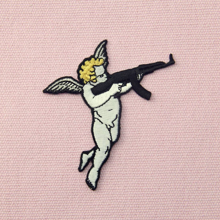 Cupid with Gun Funny Patch Embroidered Applique Iron On