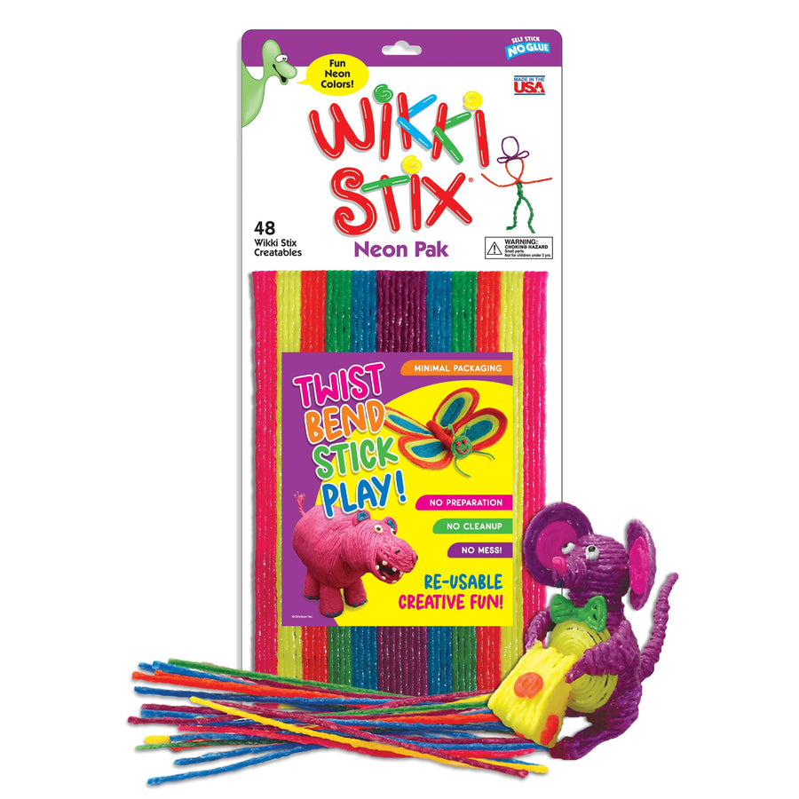 Wikkistix Eight Inch Wikki Stix Primary Colors (Plus Black And White) 48 Piece