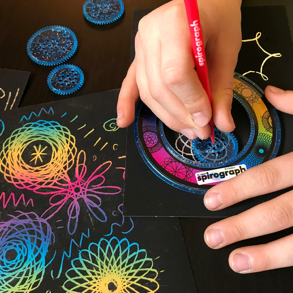 Scratch & Shimmer – Arts and Crafts, Kids Toys, Art Supplies, Craft Supplies, Drawing Kit, Spiral Art, Classic Gear Design Kit, Magic Scratch Paper, Pen, Design Sheet Included, Ages 8+