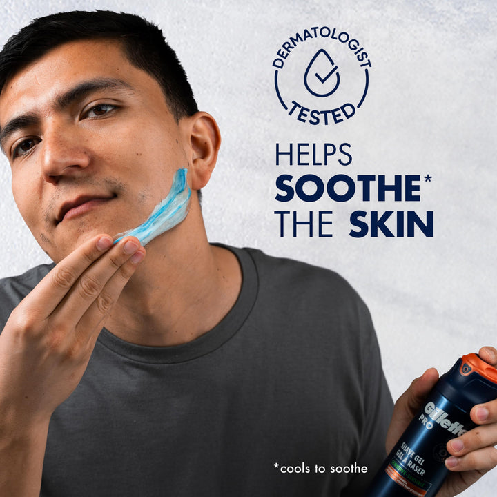 PRO Shaving Gel for Men Cools to Soothe Skin and Hydrates Facial Hair, 7oz