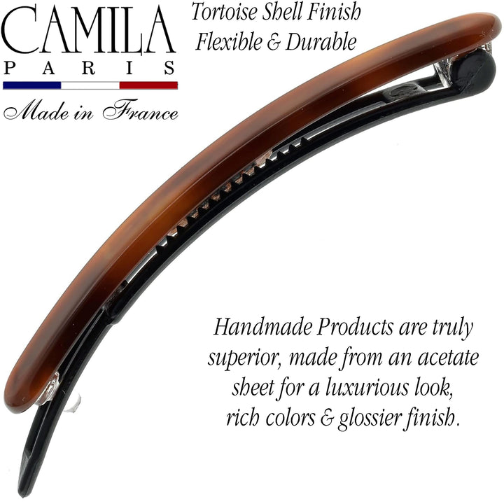 Paris CP2250/2 French Hair Slides Clips for Women, Handmade, Girls Side Slide-in Barrette Clip, Hair Accessories for Women. Strong Hold No Slip Grip Fashion Durable and Styling, Made in France