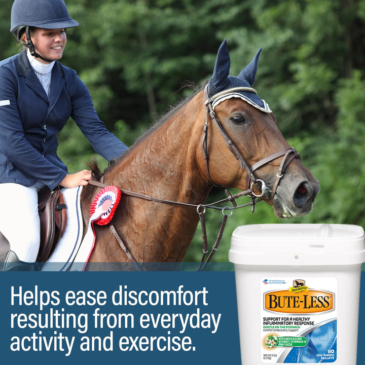 Absorbine Bute-Less Comfort & Recovery Supplement Pellets, Healthy Inflammatory Response, 5 lb / 80 Day Supply