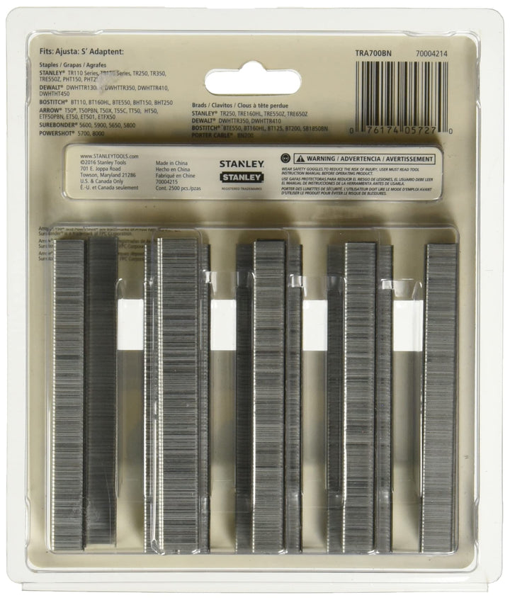 Brad Nails, Heavy-Duty Staple and Brad Assortment, 2500-Pack, 18/24 GA (TRA700BN)