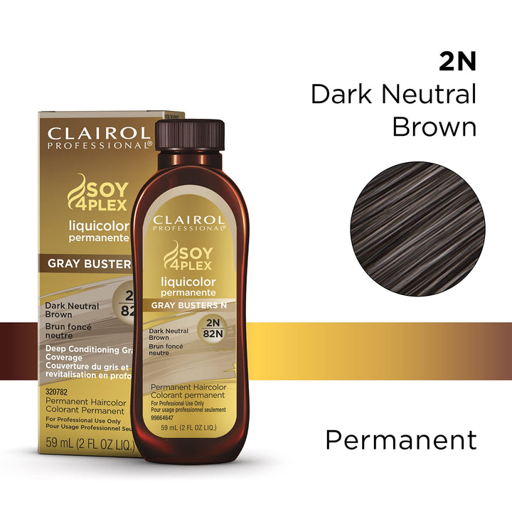 Permanent Liquicolor for Hair, 2n Dark Neutral Brown, 2 Fl Oz