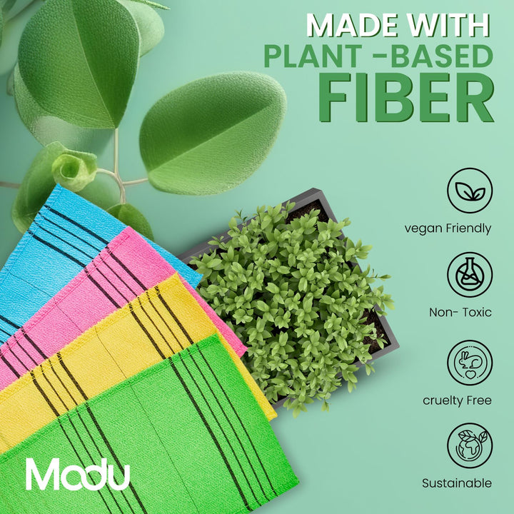 6 Pcs: Korean Exfoliating Italy Towel Washcloth Normal Size(6 Pcs) Bath Scrub Removes Dead Skin Mitten Cloth