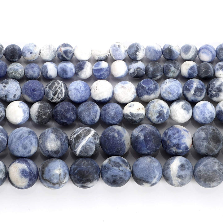 38pcs 10mmNatural Stone Beads,Unpolished Matte Flower Blue Pattern Gemstone Gem Strand, Round Loose Beads for Jewelry Making,Energy Stone Healing Power,DIY Making