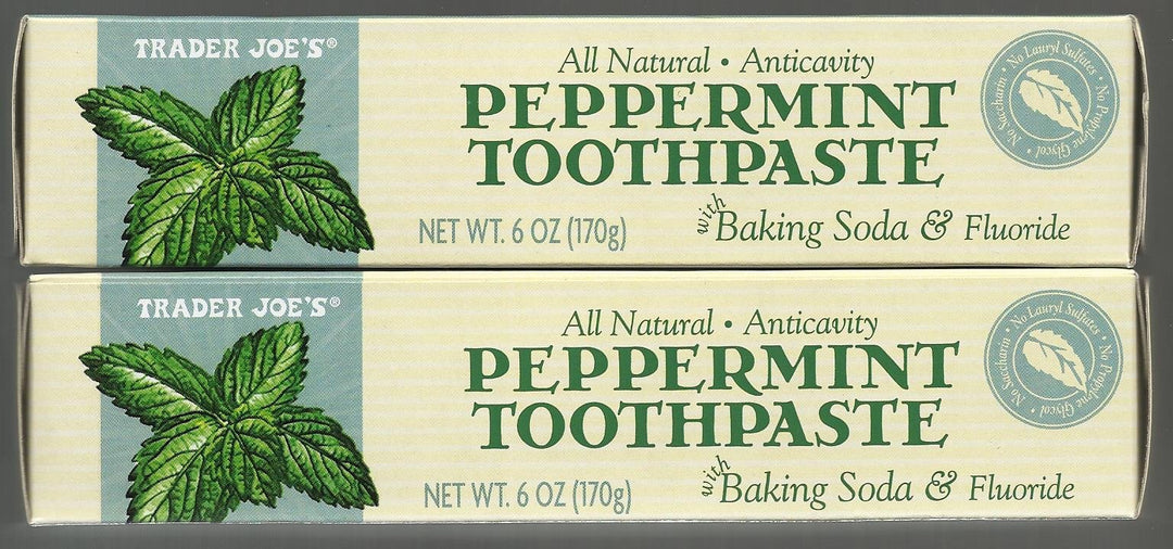 Trader Joe&#39;s All Natural Anticavity Peppermint Toothpaste with Baking Soda and Fluoride 6oz (Pack of 2)