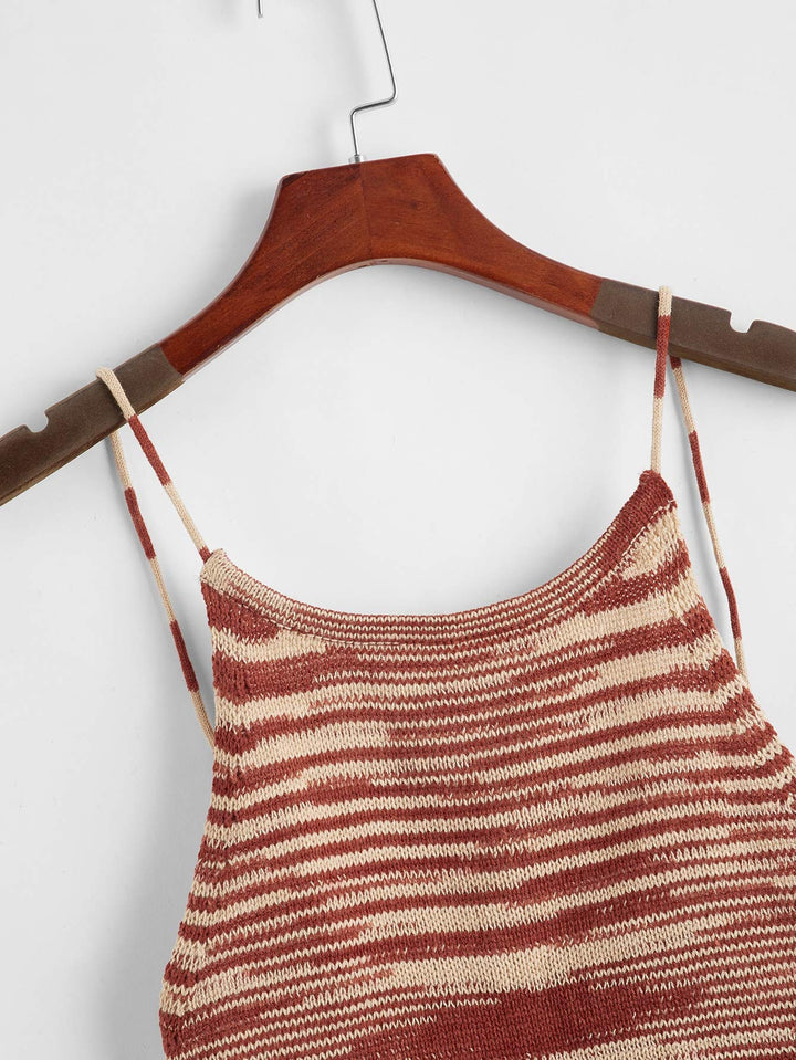 SweatyRocks Women&#39;s Sleeveless Space Dye Knit C