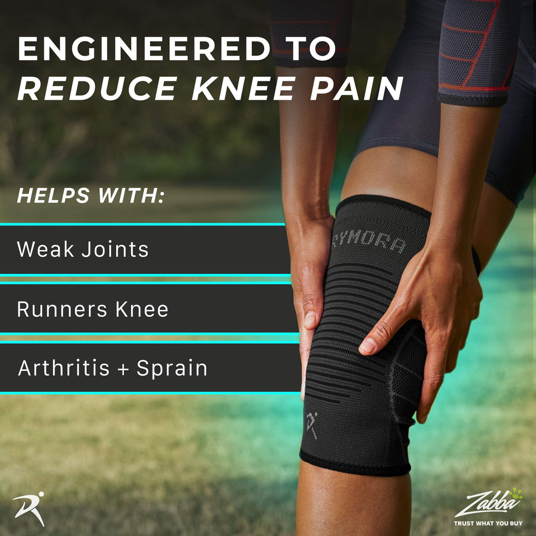 Knee Support Sleeve for Men and Women (Black) (Single Wrap) (2XL - XXL) - Compression Brace for Ligament Injury, Joint Pain Relief, Running, Arthritis, ACL, MCL, Sport