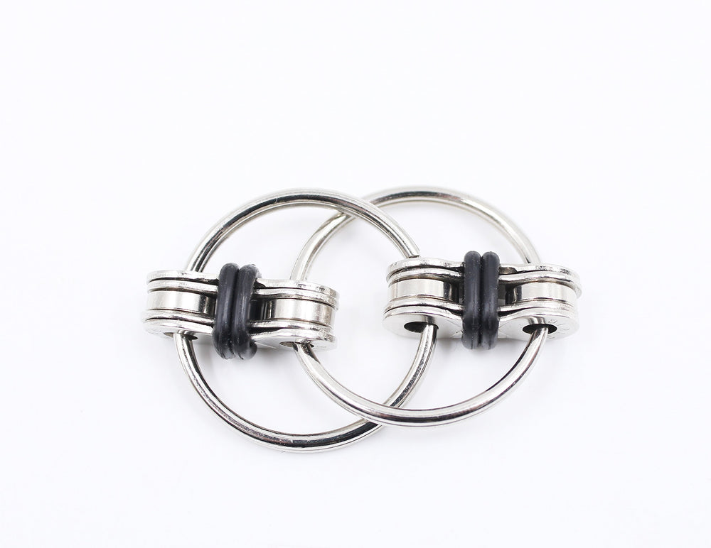 3-Pack Steel Flipping Bike Chain Fidget Toy. Relieve Your Stress, Anxiety, and Boredom All at Your Finger Tips! Also Helps ADD, ADHD, and Autism,