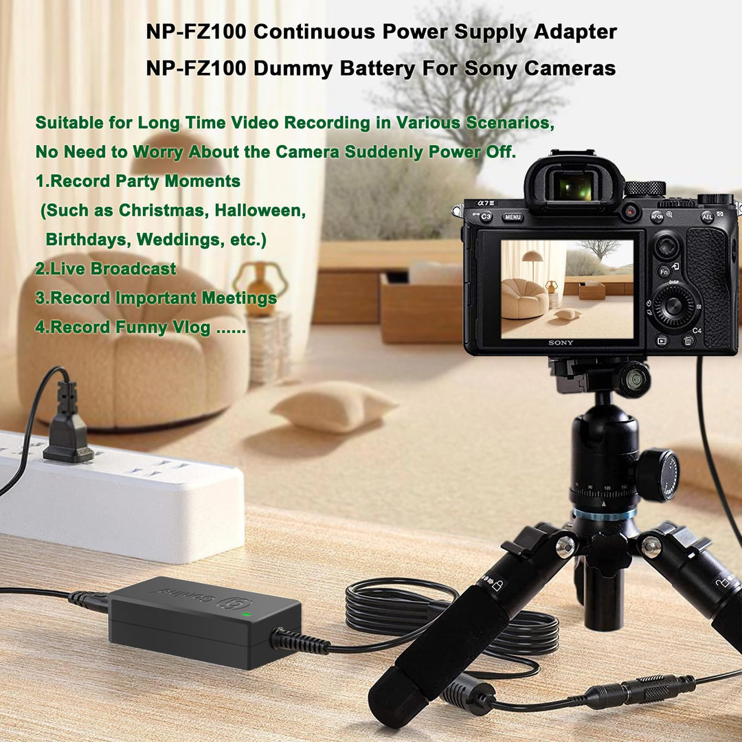 Gonine NP-FZ100 A7III Dummy Battery NPFZ100 Continuous 
