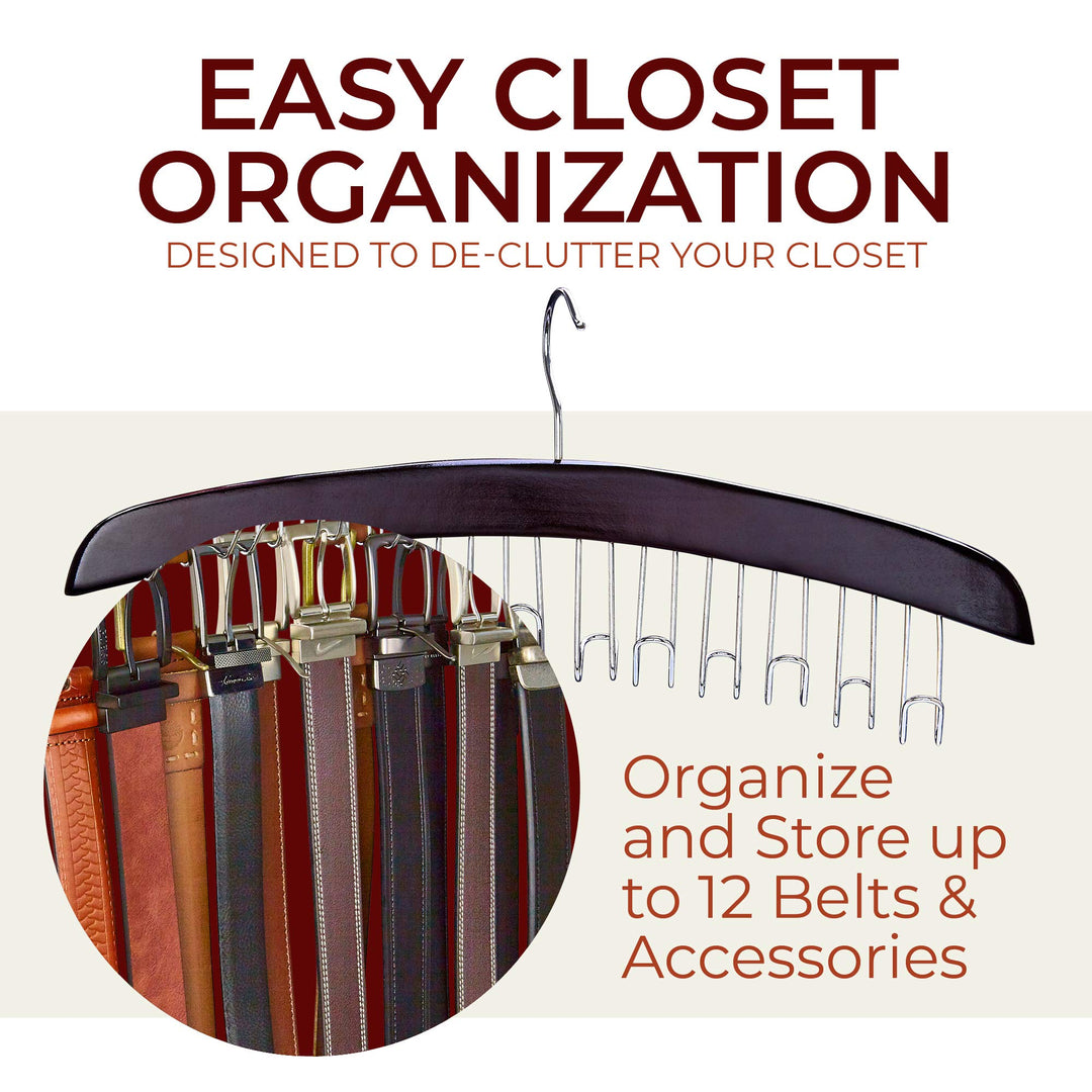Richards Belt Organizer 12 Hooks - Belt Hanger for Clos