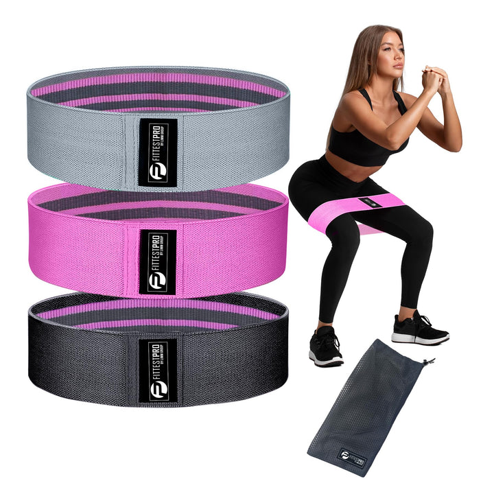 Resistance Loop Exercise Bands - Set of 5 Stretch Bands for Working Out with Instruction Guide &amp; Carry Bag - Elastic Band for Home Workout &amp; Physical Therapy for Women and Men 12 x 2