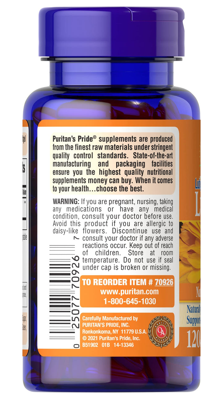 Puritan&#39;s Pride Lutein 40mg With Zeaxanthin, Su