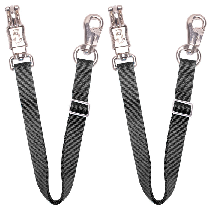 Adjustable Trailer Tie (2 Pack)-Trailer Nylon Strap Tie for Horse Haulage,Adjusted from 25 to 37” (Black)