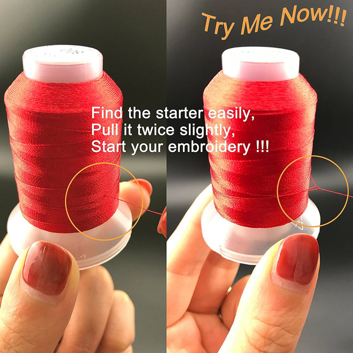 s 63 Colors 100% Polyester Machine Embroidery Thread 550yd with Thread Nets - Compatible for Home-Based Embroidery Sewing Machine