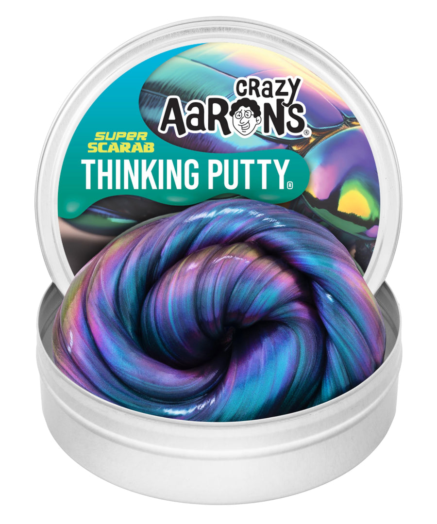 Super Illusions Super Scarab Thinking Putty® - 4 Tin Multi-Color Thinking Putty - Non-Toxic Sensory Play Putty - Never Dries Out - Creative Toy for Kids and Adults