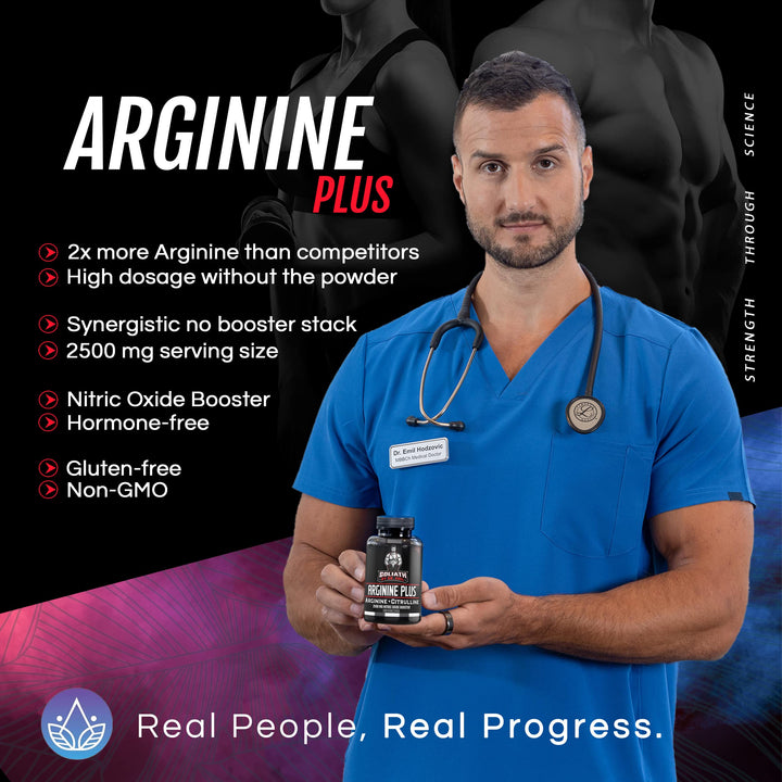 Dr. Emil&#39;s ARGININE Plus - L Arginine + L Citrulline - 2500 MG High Dose NO Booster Tablets - Nitric Oxide Supplement for Vascularity and Heart Health (Arginine AAKG and Citrulline Malate 2:1)