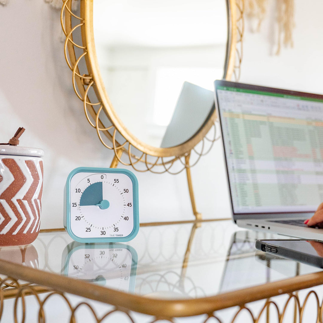 Home MOD - 60 Minute Kids Visual Timer Home Edition - for Homeschool Supplies Study Tool, Timer for Kids Desk, Office Desk and Meetings with Silent Operation (Lake Day Blue)