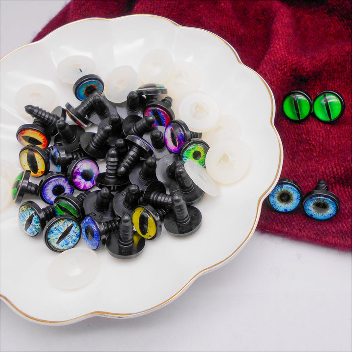16 Pairs 14mm 16mm Dragon Eye Safety Eyes with Washer for Stuffed Animal Eyes Amigurumi Crochet Toy Craft Eyes for Teddy Bear Doll Making Supplies (16MM)