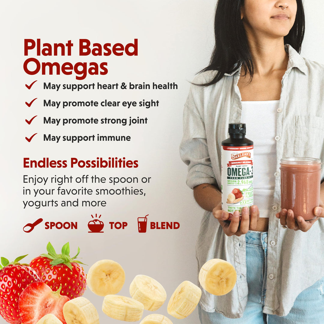 Barlean&#39;s Strawberry Banana Flaxseed Oil Liquid