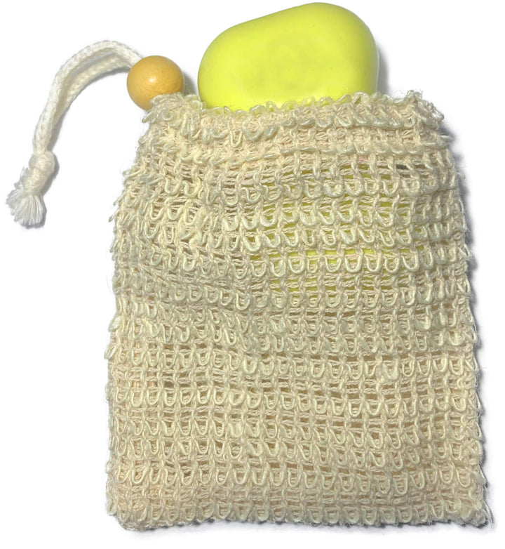 Natural Exfoliating Sisal Soap Saver Bag Pouch Holder for Shower Bath, Pack of 3