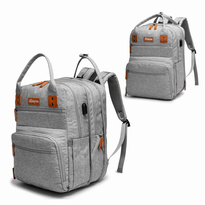 Diaper Bag Backpack, Transformable Baby Bag, Spacious Enough for Twins&#39; Stuff, Multifunction Back Pack, Gray
