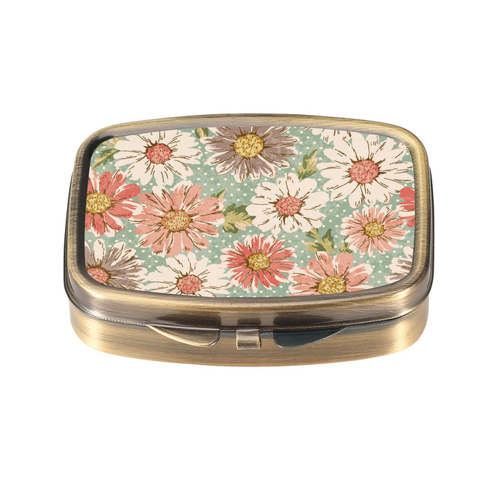 Dynippy Pill Case Pill Box with Mirror Retro Pocket 2 C