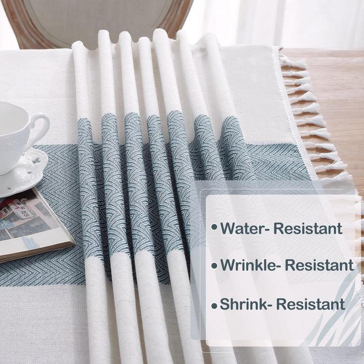 Laolitou Rustic Cotton Linen Table Cloth,Tablecloths fo