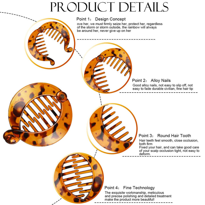 6 Pieces Banana Hair Clips Banana Hair Combs Fishtail Hair Clip Combs Resin Banana Fish Grips for Women Hair Accessories