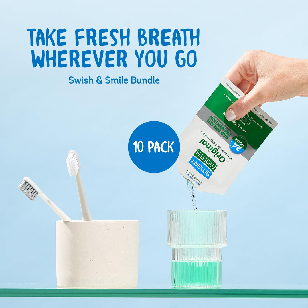 SmartMouth Mouthwash Travel Packets for 24 Hours of Fre