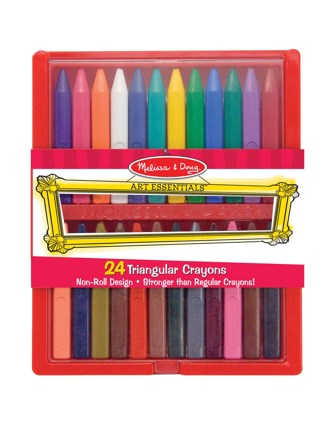 Melissa &amp; Doug Triangular Crayons - 24-Pack in Flip-Top Case, Non-Roll