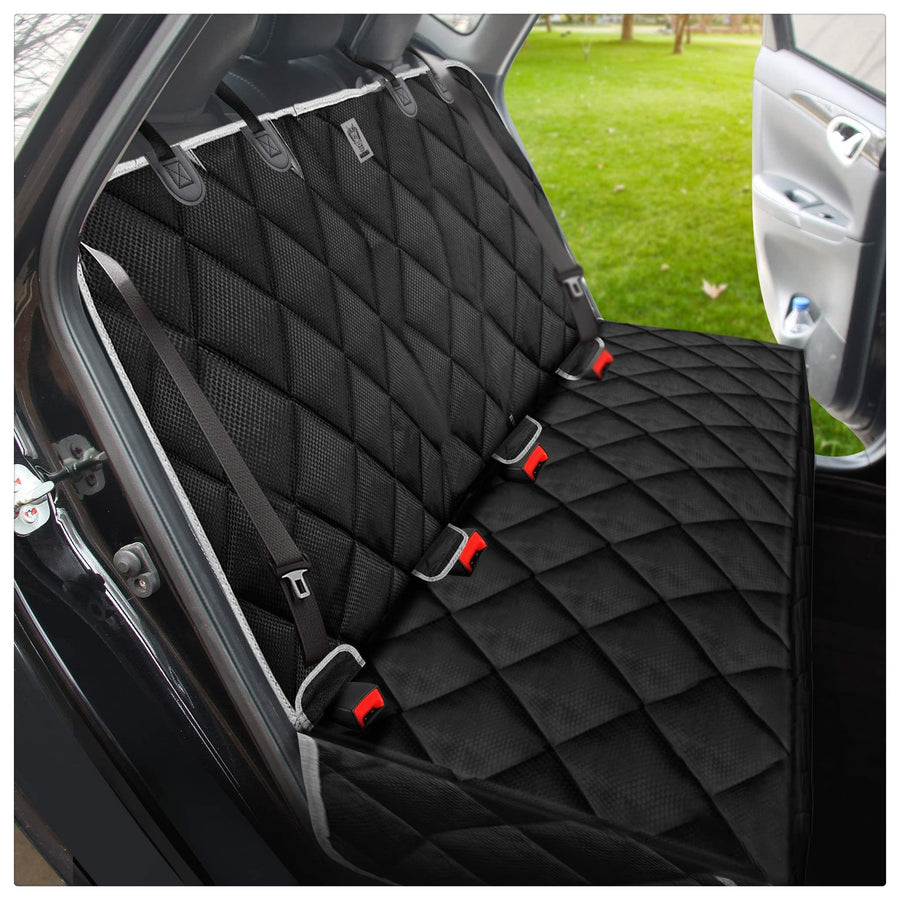 100% Waterproof Bench Car Seat Cover Protector - Strong & Durable,Heavy-Duty and Nonslip Rear Back Seat Cover with Middle Seat Belt,Universal Size Fits for Cars, Trucks & SUVs