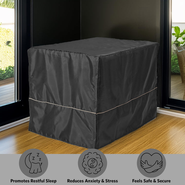 Dog Crate Cover, Privacy Dog Crate Cover Fits Midwest Dog Crates, Crate Cover Only, Machine Wash &amp; Dry, Black, 36-Inch