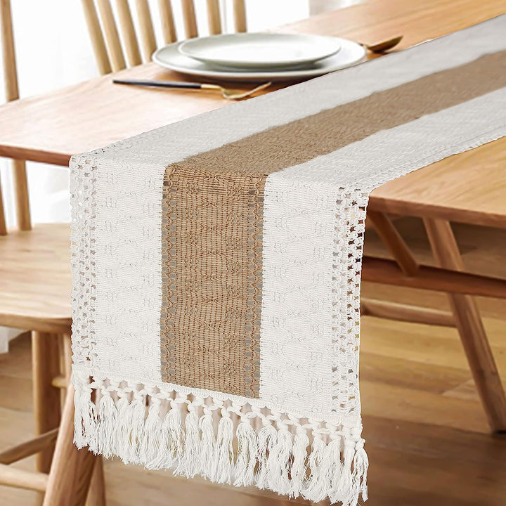 FEXIA Boho Table Runner for Thanksgiving Christmas Home