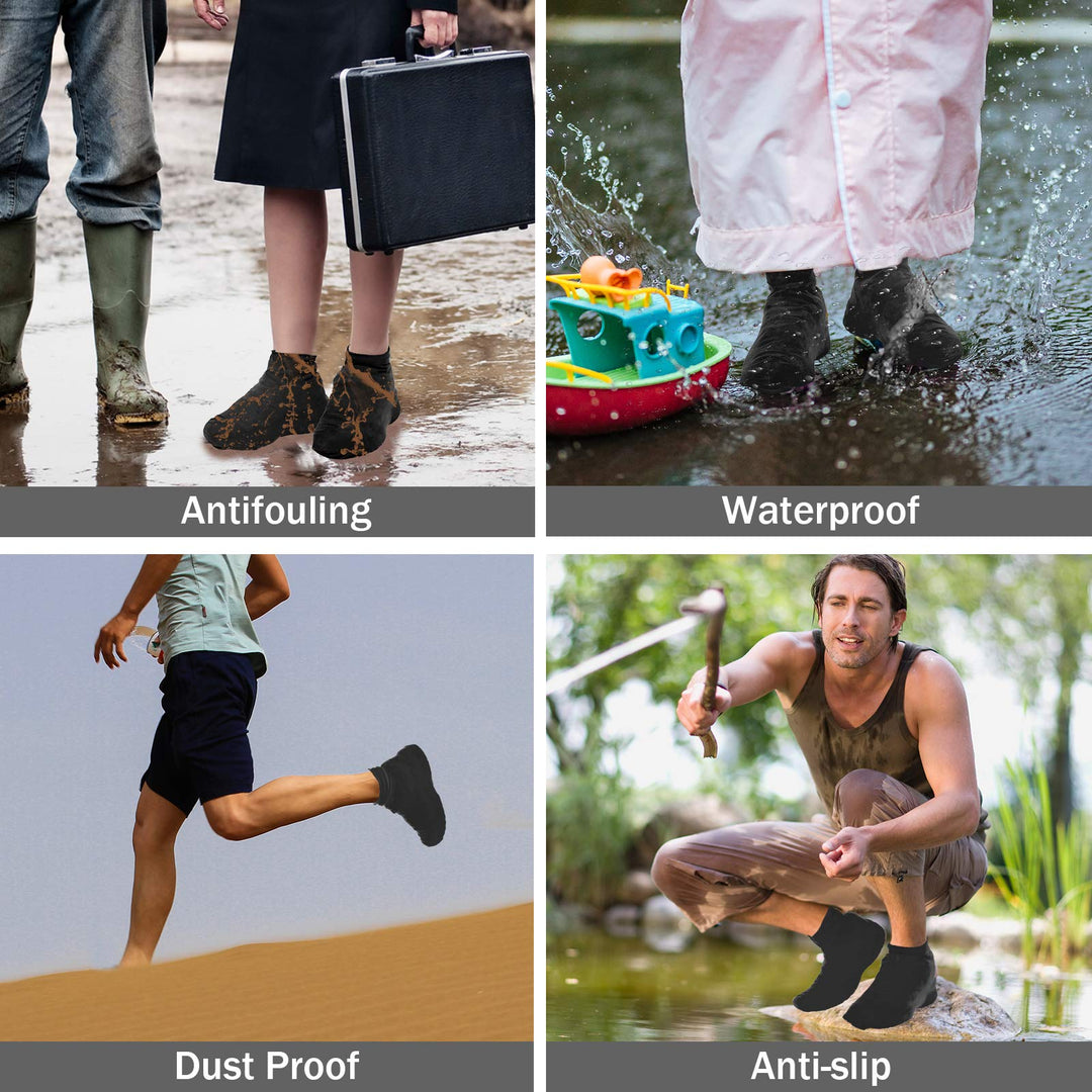 TCCFCCT Waterproof Shoe Covers, Reusable Silicone Shoe 