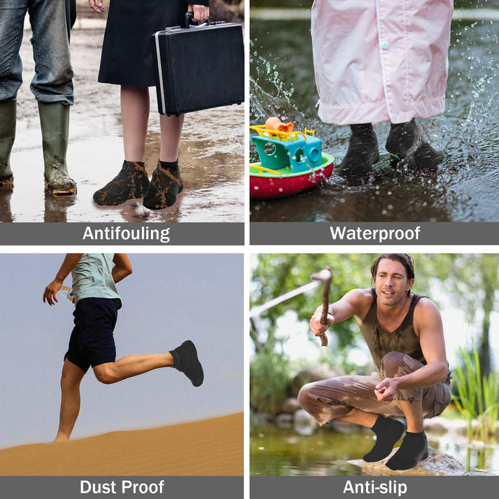 TCCFCCT Waterproof Shoe Covers, Reusable Silicone Shoe 