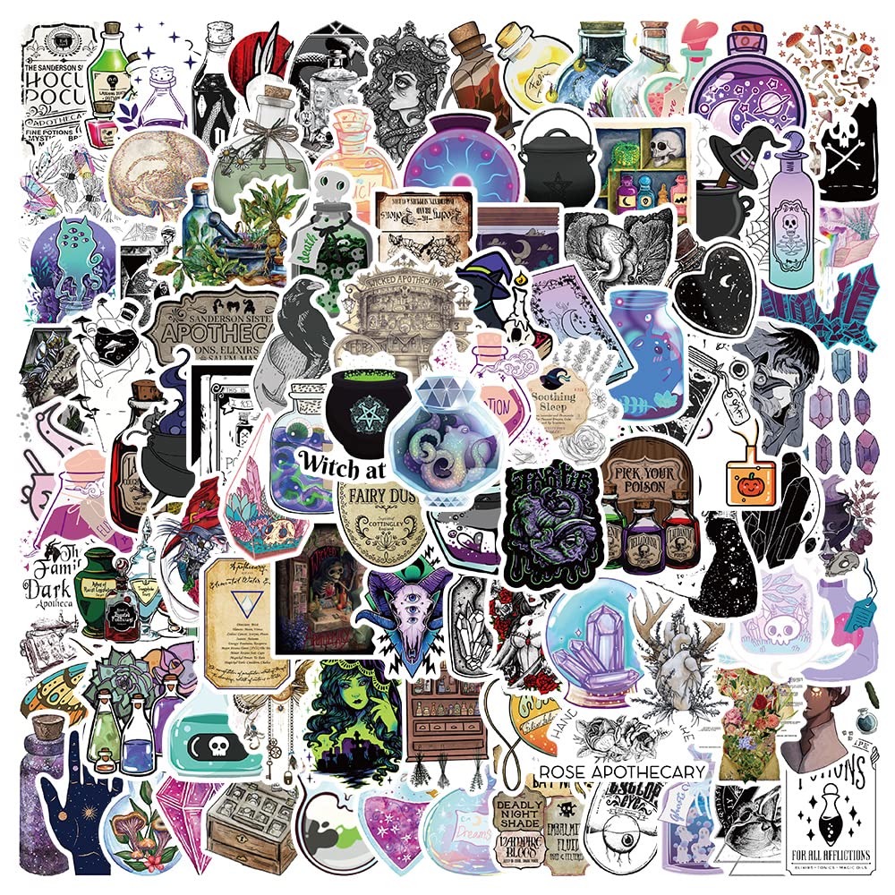 100PCS Apothecary Witchy Stickers Waterproof Vinyl Aesthetic Decal for Water Bottle Skateboard Luggage Stickers for Adults Kids Teens Party